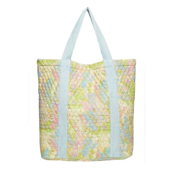 LoveShackFancy Quilted Cotton Henderson Tote Pastel Fields NWT MSRP $195
